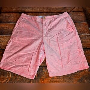 CHAPS Men's Pink Oxford Flat Front Shorts Size 36 Stretch AV-0880